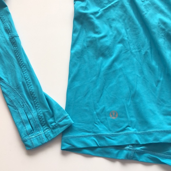 lightly used turquoise lululemon longsleeve - Picture 5 of 7